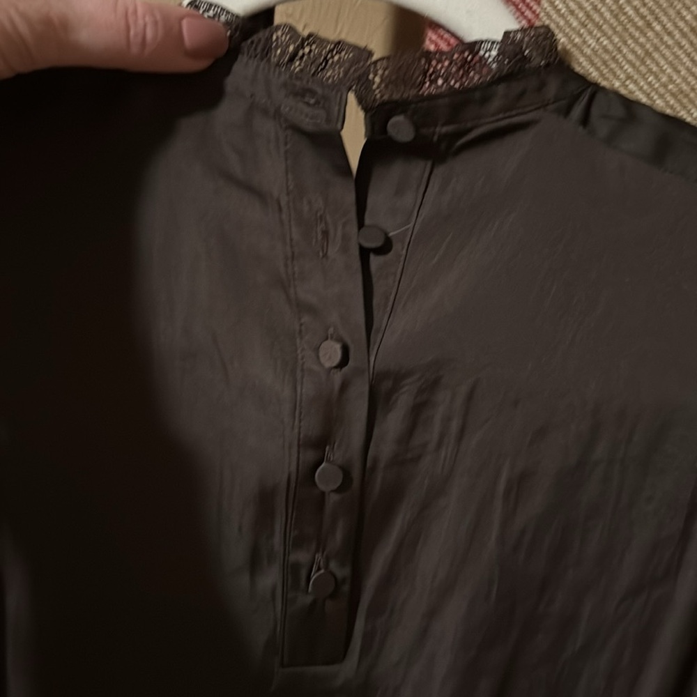 NWT Jcrew Dark Brown Silky Blouse L - Picture 9 of 9